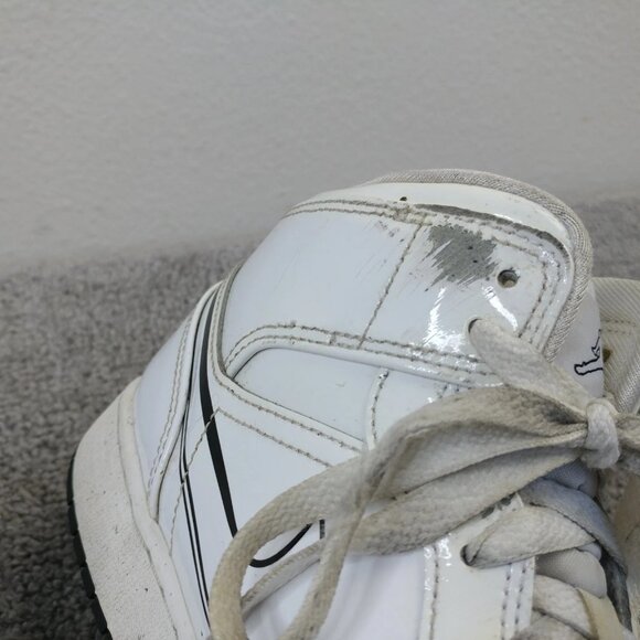 Nike Air Jordan 1 Mid Schematic Boys Size 7Y Shoes DQ1864-100 White Patent - Picture 7 of 14
